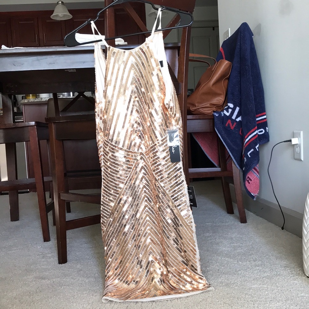 Gold sequin dress!